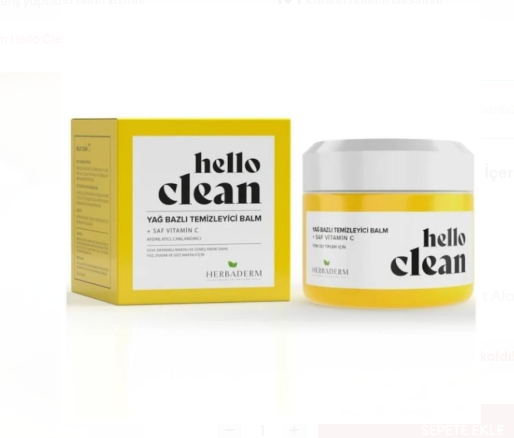 HERBADERMHERBADERM HELLO CLEAN C VİTAMİNİ İÇEREN AYDINLATICI YAĞ BAZLI TEMİZLEYİCİ BALM 100ML
