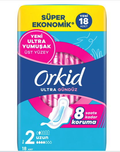 Kadın Bakım ÜrünleriORKİDORKİD ULTRA GÜNDÜZ (BOY 2) UZUN HİJYENİK PED 18 ADET