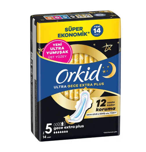 Kadın Bakım ÜrünleriORKİDORKİD ULTRA GECE EXTRA PLUS (BOY 5) GECE EXTRA PLUS HİJYENİK PED 14 ADET