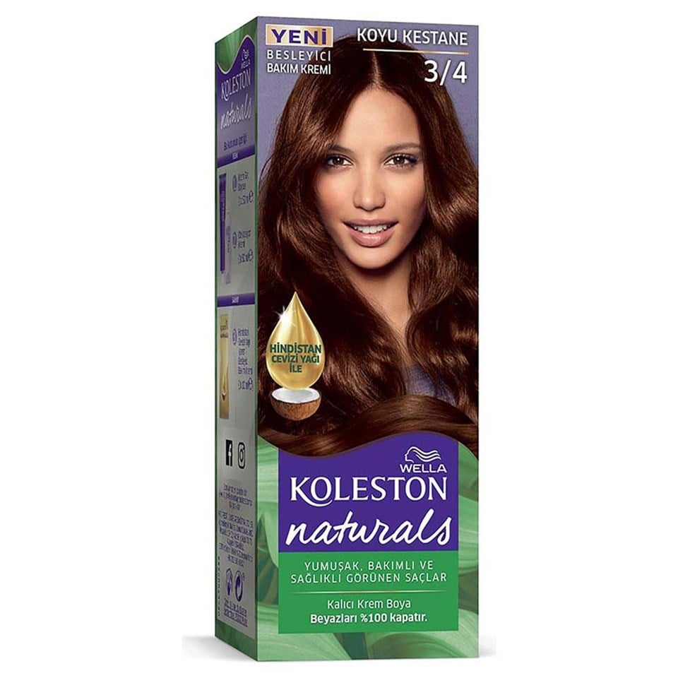 KOLESTON NATURALS SAÇ BOYASI KOYU KESTANE 3,4