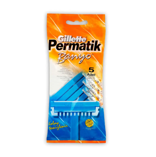 Kullan At Tıraş BıçaklarıGİLLETTEGİLLETTE PERMATİK 5'Lİ BANYO KULLAN AT TIRAŞ BIÇAĞI