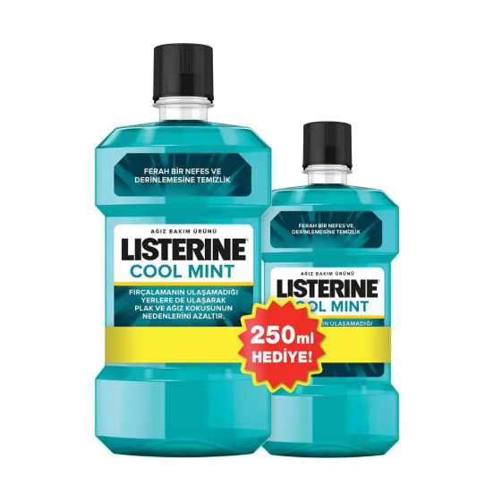 LİSTERİNELİSTERİNE COOL MİNT AĞIZ BAKIM SUYU 500 ML + 250 ML HEDİYE