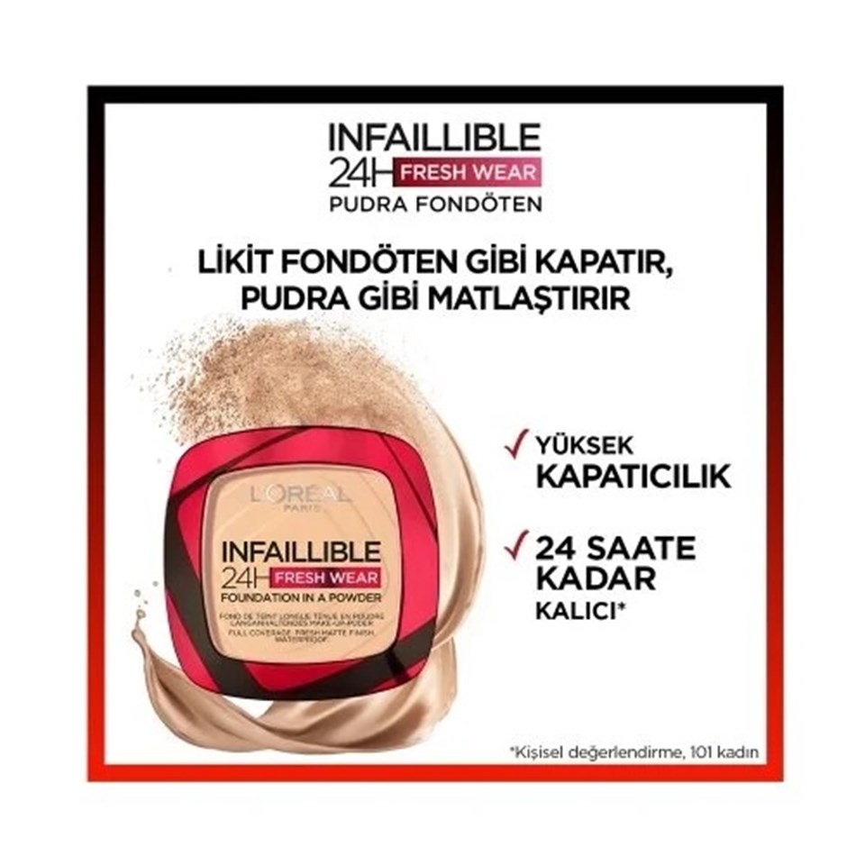 L'ORÉAL PARIS INFAILLIBLE 24H FRESH WEAR PUDRA FONDÖTEN 40 CASHMERE