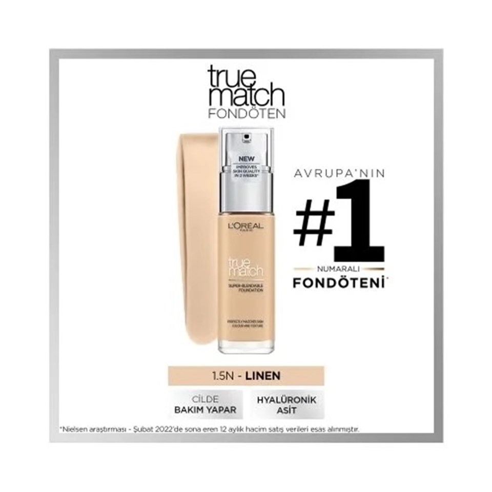 L'ORÉAL PARIS TRUE MATCH CILT BAKIM ETKILI FONDÖTEN 1.5.N LINEN