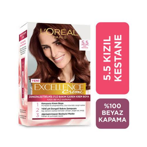 LOREAL EXELLENCE SAÇ BOYASILOREAL PARİS EXCELLENCE CREAM  BOYA 5,5 KIZIL KESTANE