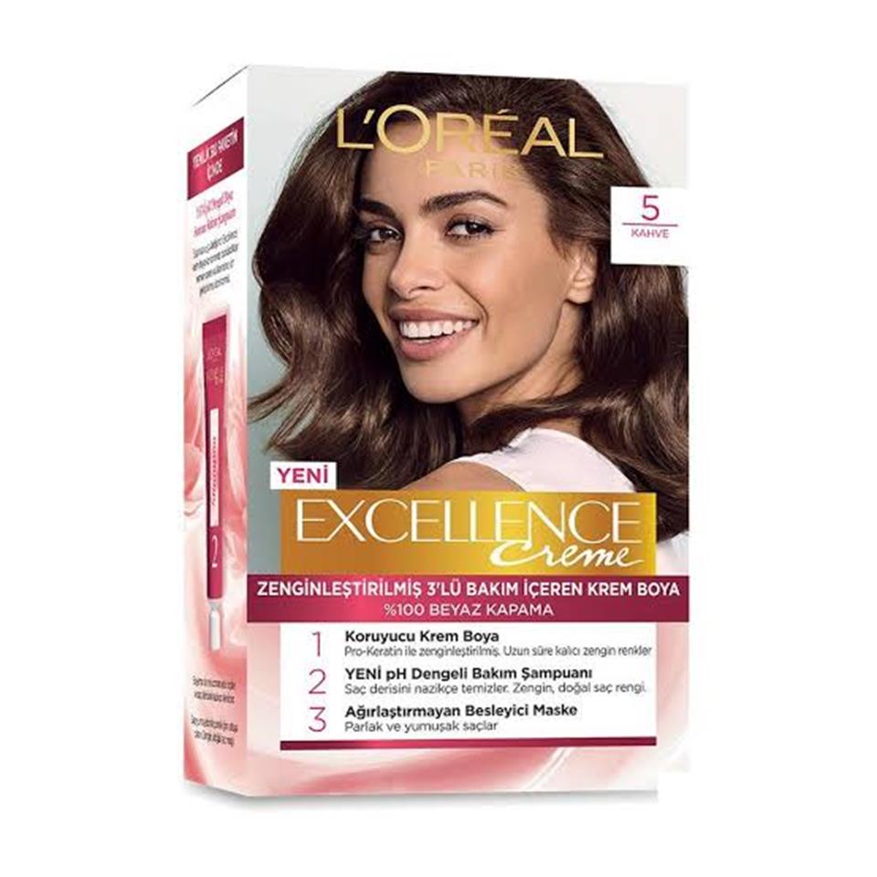 LOREAL PARİS EXCELLENCE CREAM  BOYA 5 KAHVE 