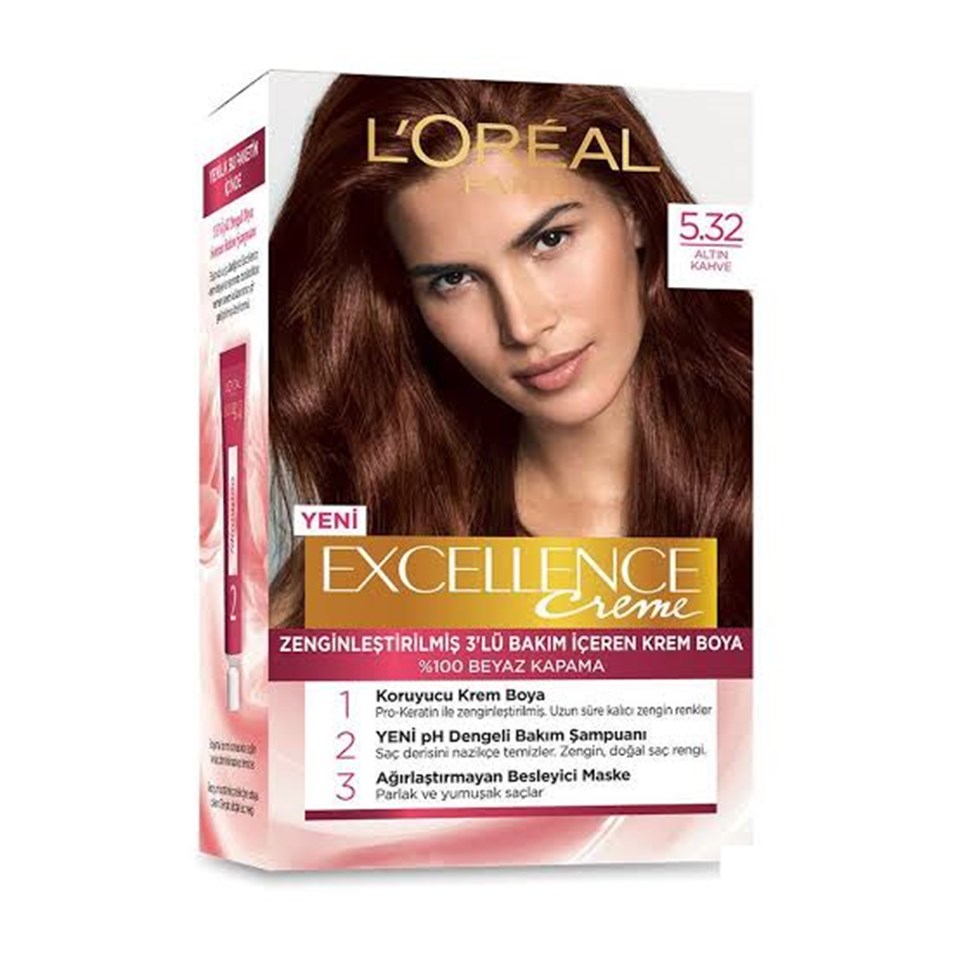 LOreal Paris Excellence Cream  Boya 5,32 Altın Kahve 