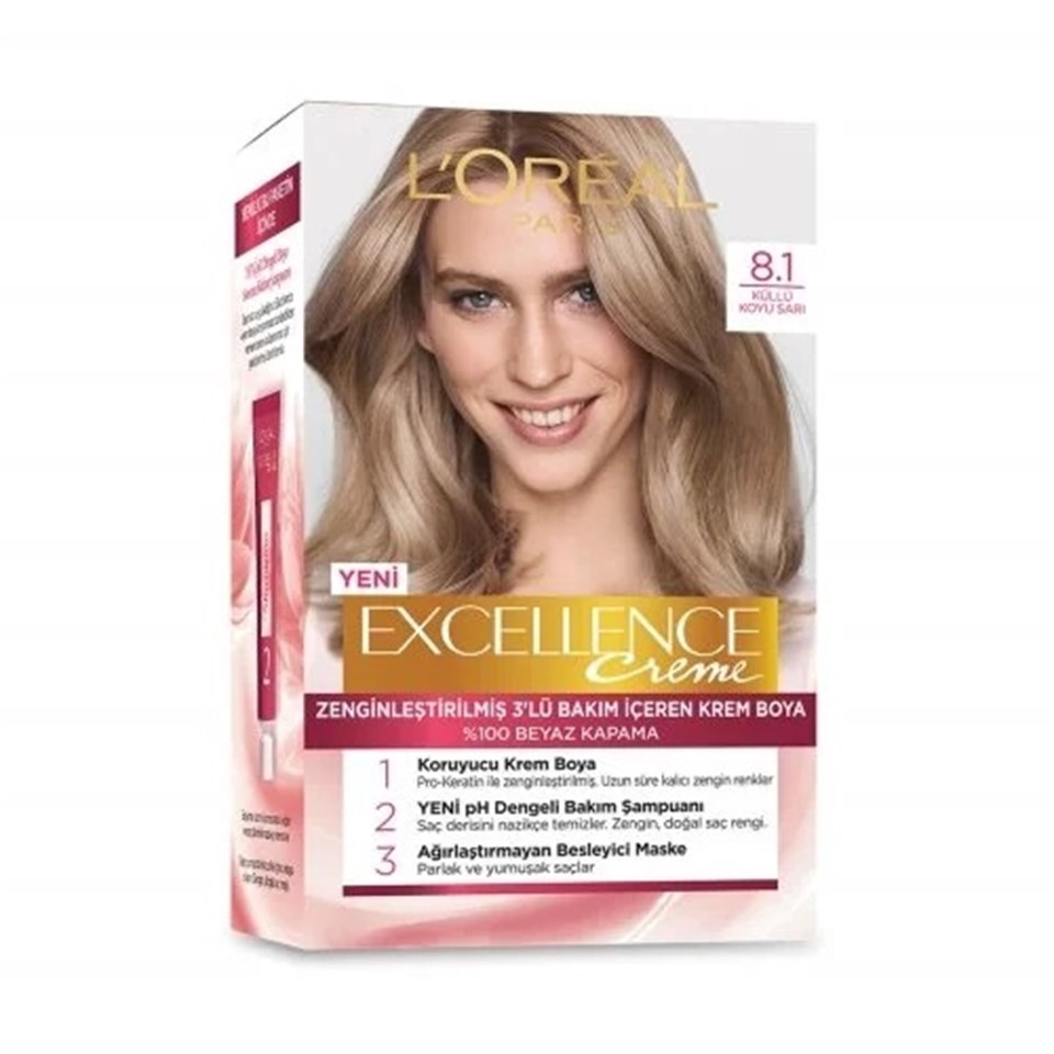 LOreal Paris Excellence Cream  Boya 8,1 Küllü Koyu Sarı