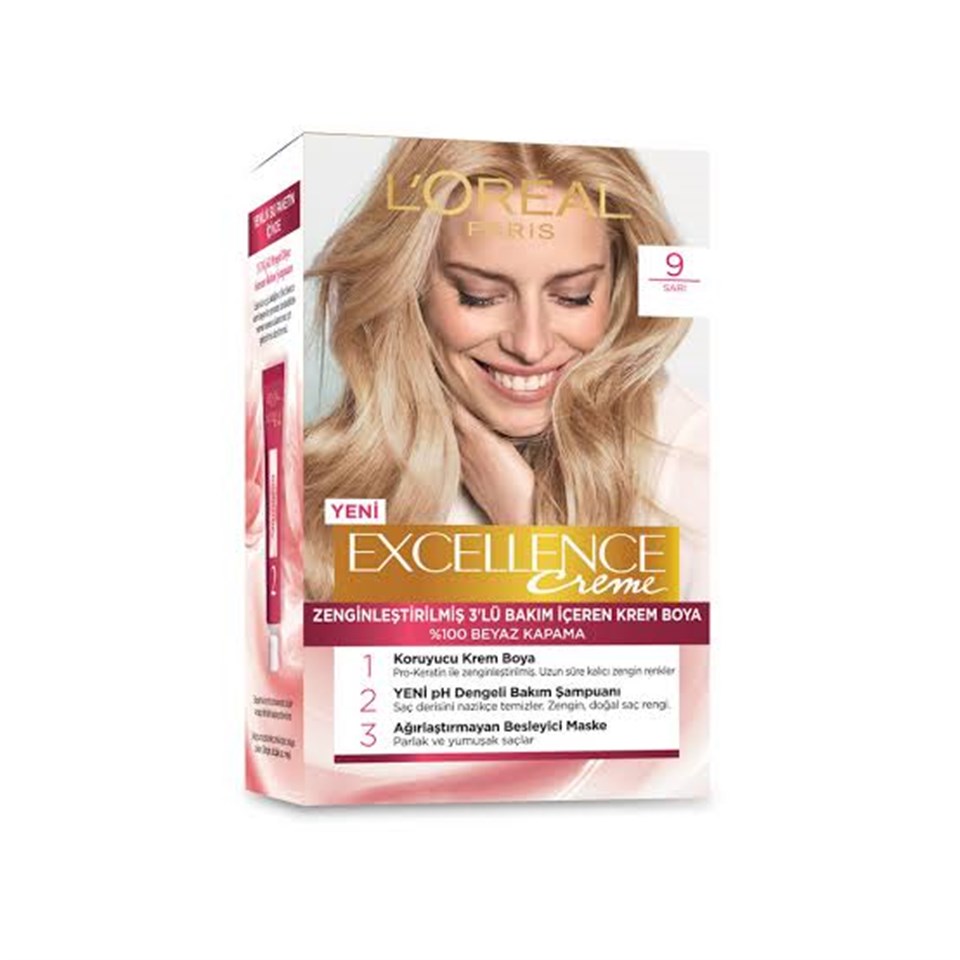 LOreal Paris Excellence Cream  Boya 9 Sarı