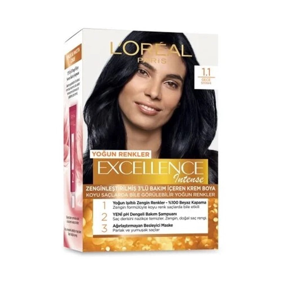 LOreal Paris Excellence Intense Saç Boyası 1-1 Gece Mavisi