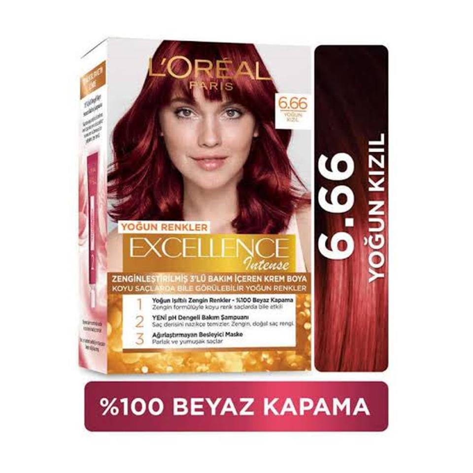 LOREAL PARİS EXCELLENCE İNTENSE SAÇ BOYASO 6-66 YOĞUN KIZIL
