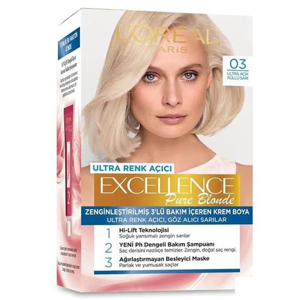 Loreal Paris Excellence Ultra Renk Açıcı 03 Ultra Açık küllü  Sarı