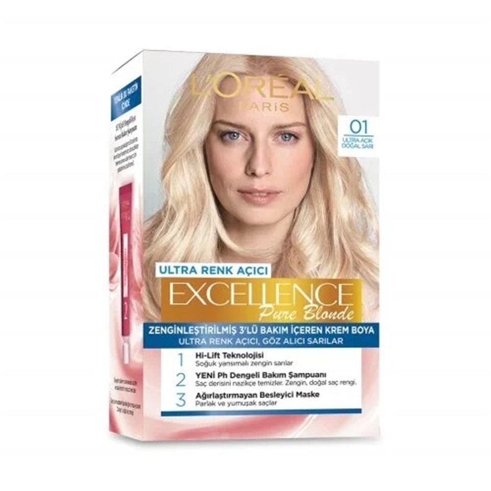 Loreal Paris Excellence Ultra Renk Açıcı 01 Ultra Açık Doğal Sarı