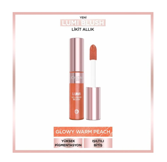 LOREAL PARİS MAKE-UPLORÉAL PARİS LUMİ BLUSH LİKİT ALLIK - 627 GLOWY WARM PEACH