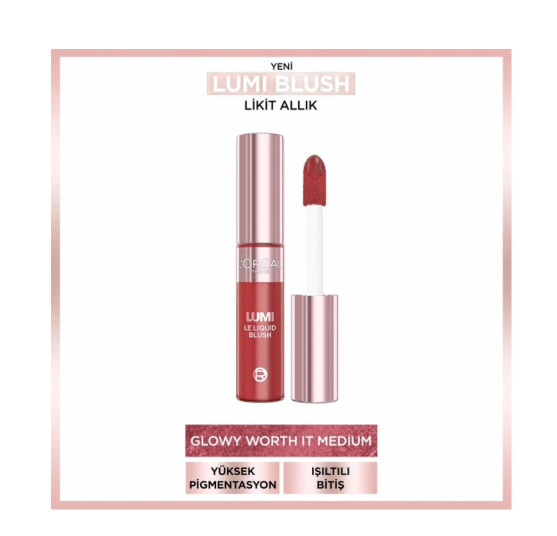 LOREAL PARİS MAKE-UPLORÉAL PARİS LUMİ BLUSH LİKİT ALLIK - 635 GLOWY WORTH IT MEDİUM