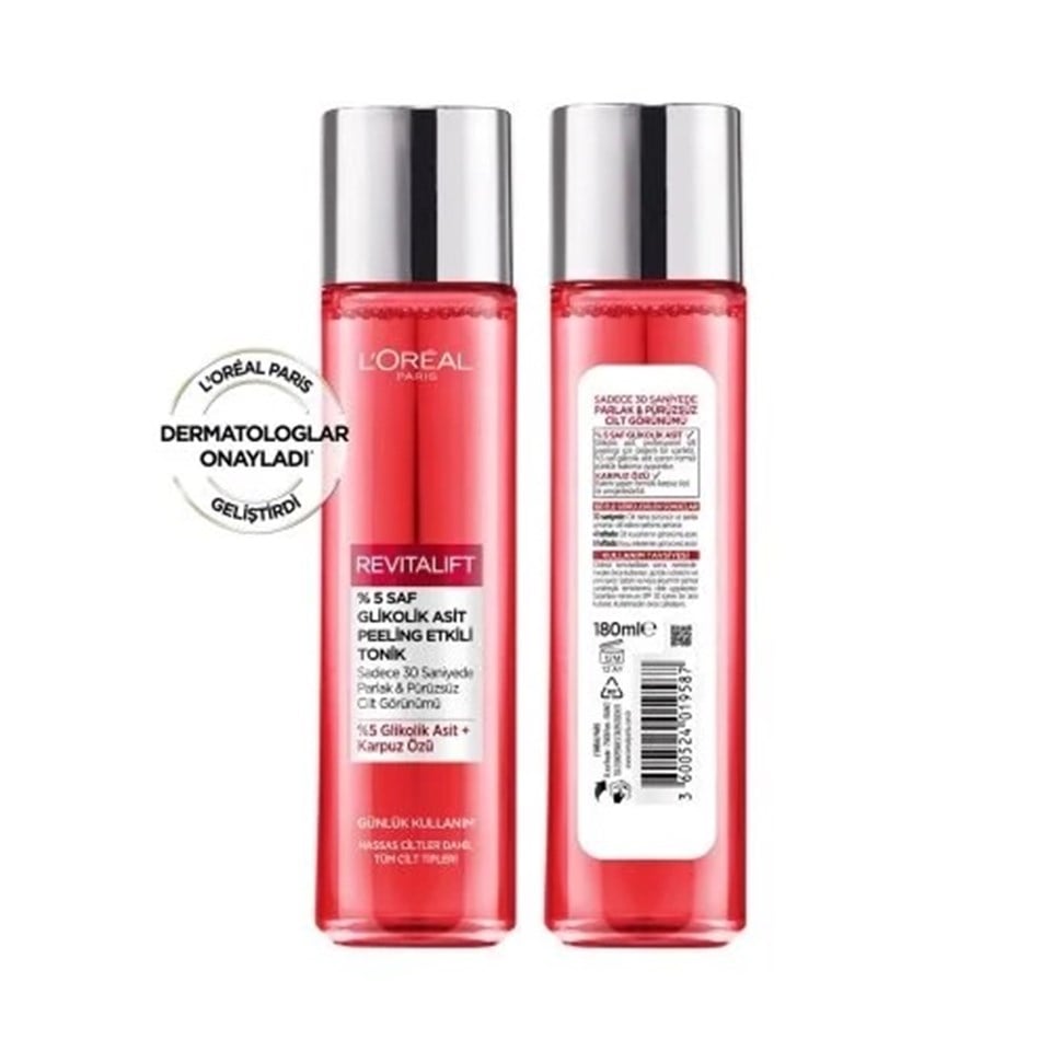LOREAL PARİS REVİTALİFT %5 SAF GLİKOLİK ASİT PEELİNG ETKİLİ TONİK 180ML