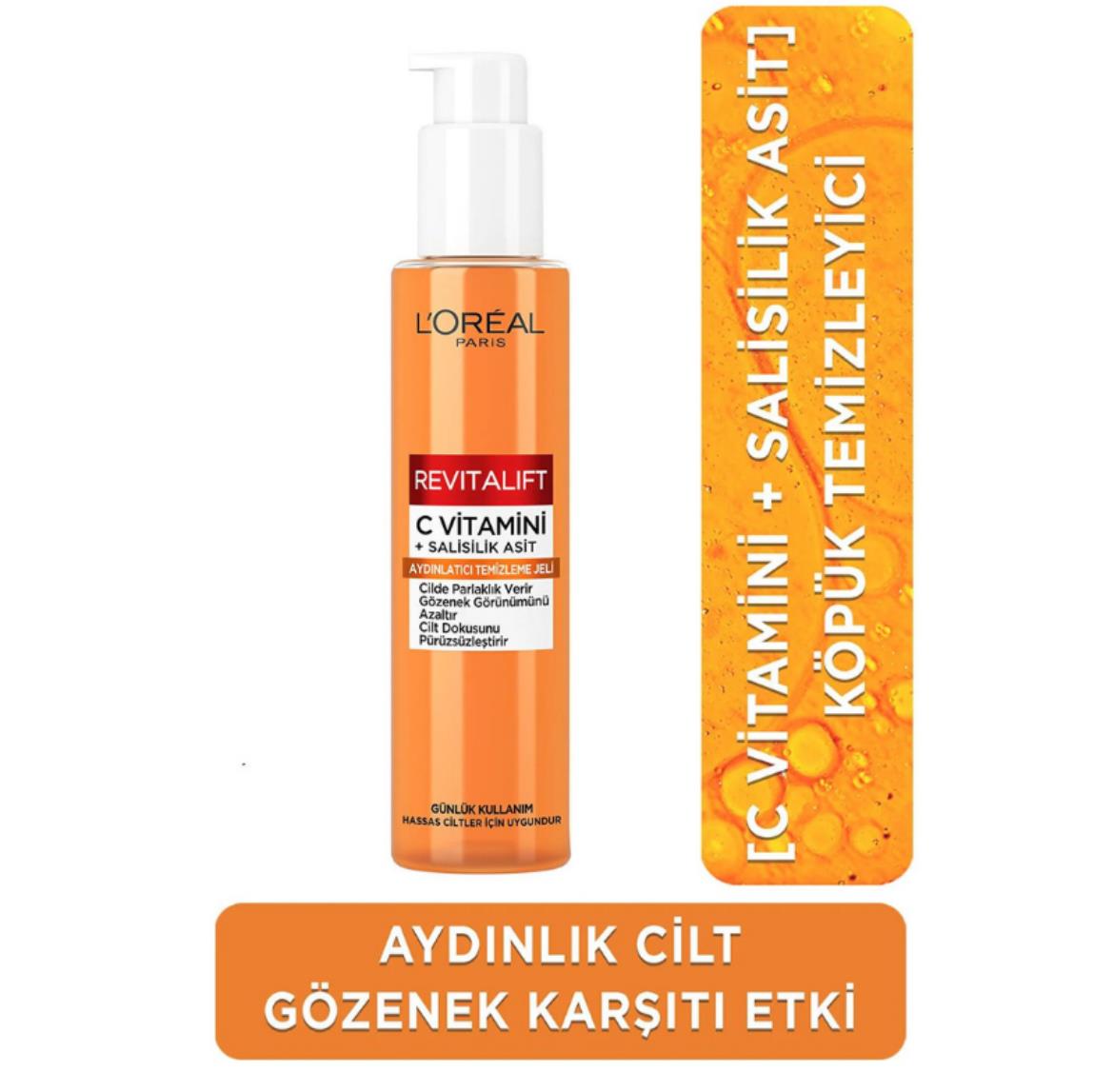 LOREAL PARİSLOREAL PARİS REVİTALİFT CLİNİCAL AYDINLATICI C VİTAMİNİ TEMİZLEME JELİ 150 ML