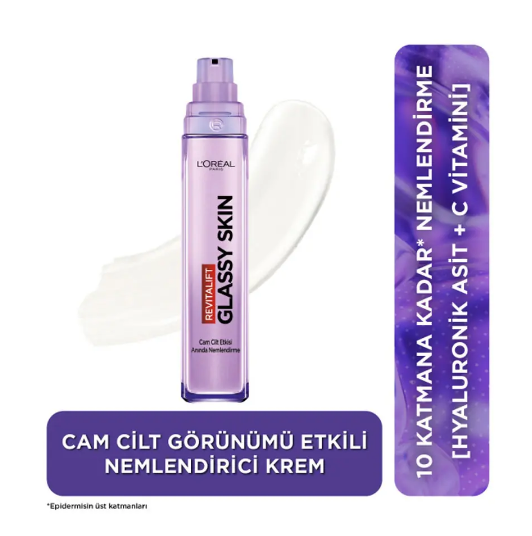 LOREAL PARİSLOREAL PARİS REVİTALİFT FİLLER GLASSY SKİN CAM CİLT GÖRÜNÜMÜ VEREN [HYALURONİK ASİT] İÇEREN NEMLENDİRİCİ KREM 50 ML