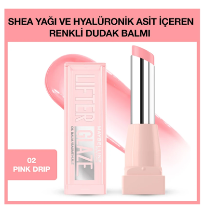 MAYBELLİNE NEW YORKMAYBELLİNE NEW YORK LİFTER GLAZE RENKLİ DUDAK BALMI - 002 PİNK DRİP