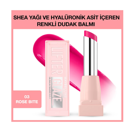 MAYBELLİNE NEW YORKMAYBELLİNE NEW YORK LİFTER GLAZE RENKLİ DUDAK BALMI - 003 ROSE BİTE