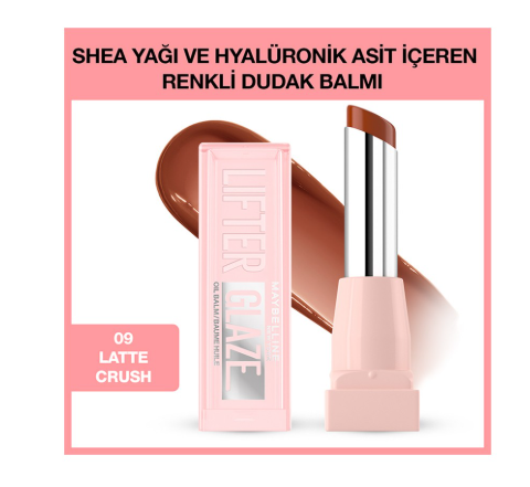 MAYBELLİNE NEW YORKMAYBELLİNE NEW YORK LİFTER GLAZE RENKLİ DUDAK BALMI - 009 LATTE CRUSH