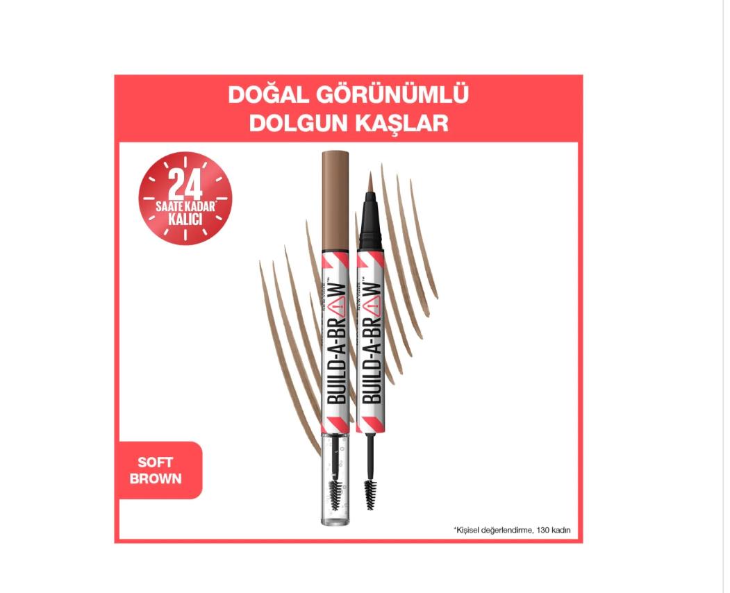 MAYBELLİNE NEW YORKMAYBELLİNE NEW YORK BUİLD A BROW 2İN1 KAŞ KALEMİ VE JELİ SOFT BROWN