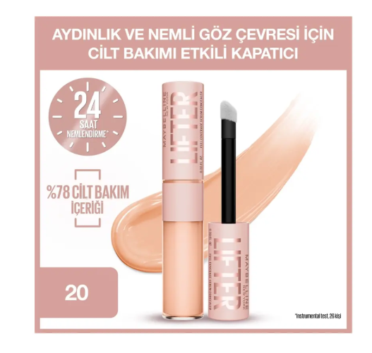 MAYBELLİNE NEW YORKMAYBELLİNE NEW YORK LİFTER KAFEİN VE PEPTİTLER İÇEREN NEMLENDİREN VE AYDINLATAN KAPATICI - 20