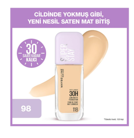 MAYBELLİNE NEW YORKMAYBELLİNE NEW YORK SUPERSTAY LUMİ MATTE FOUNDATİON 118