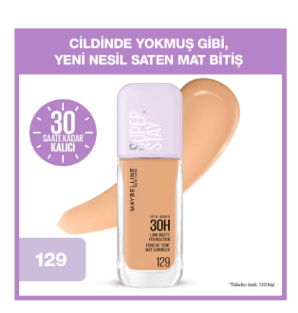 MAYBELLİNE NEW YORKMAYBELLİNE NEW YORK SUPERSTAY LUMİ MATTE FOUNDATİON 129
