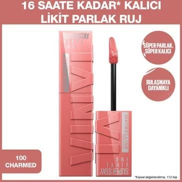 MAYBELLİNE NEW YORKMAYBELLİNE NEW YORK SUPER STAY VİNYL INK UZUN SÜRE KALICI LİKİT PARLAK RUJ 100 CHARMED