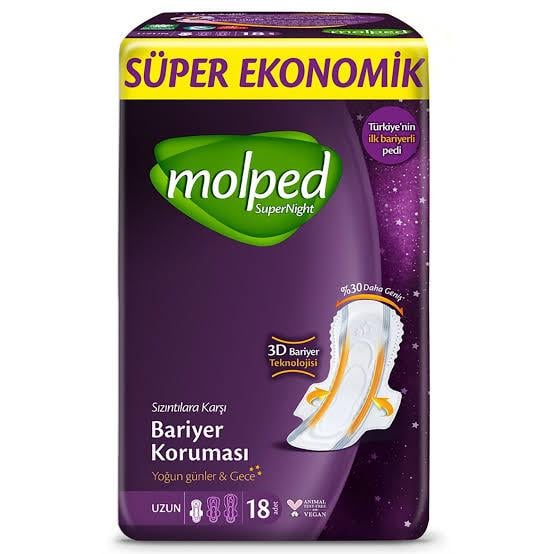 MOLPEDMOLPED SUPERNİGHT YOĞUN GÜNLER & GECE (UZUN) 18'Lİ