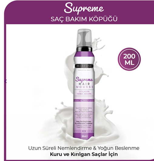 MORFOSEMORFOSE SUPREME SUPREME SAÇ KÖPÜĞÜ 200 ML