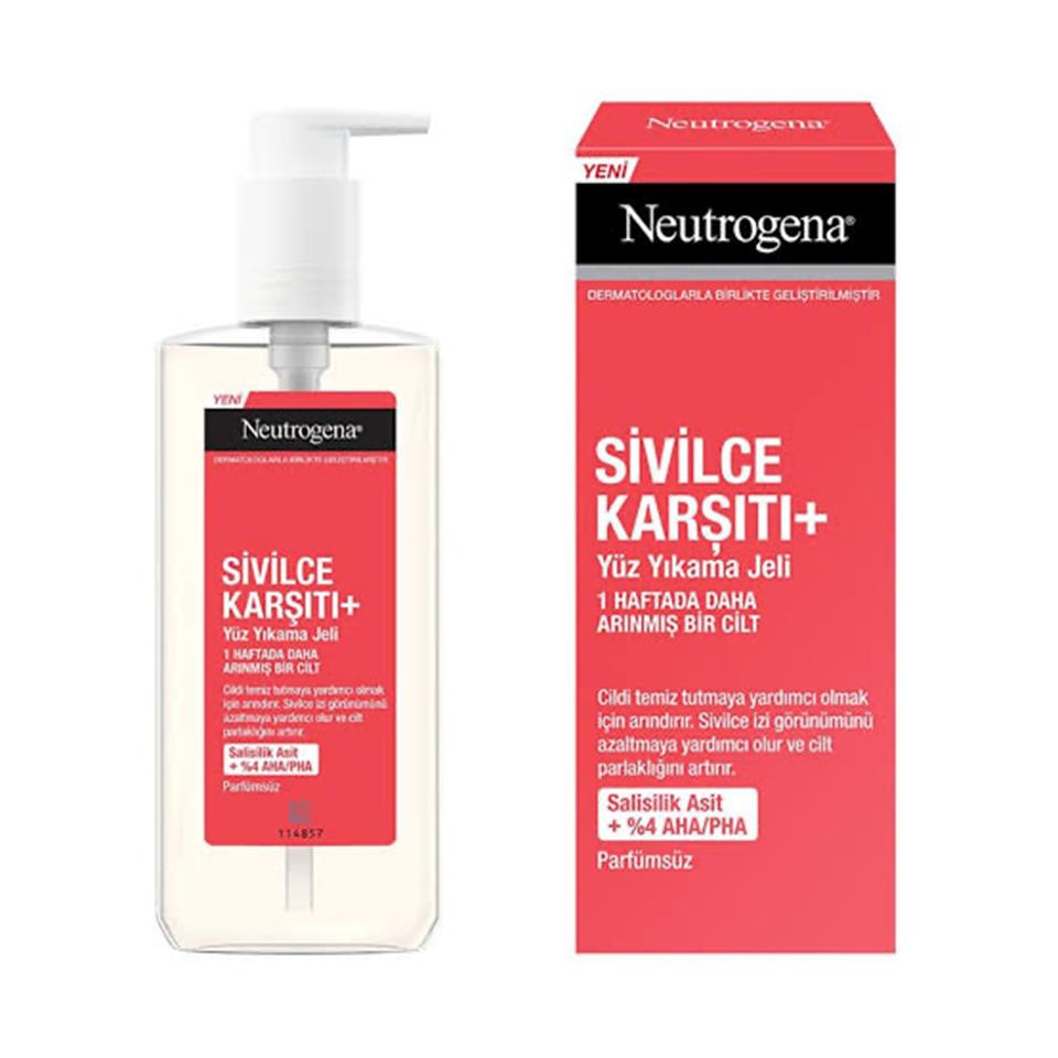 NEUTROGENA SİVİLCE KARŞITI + YÜZ TEMİZLEME JELİ 200ML