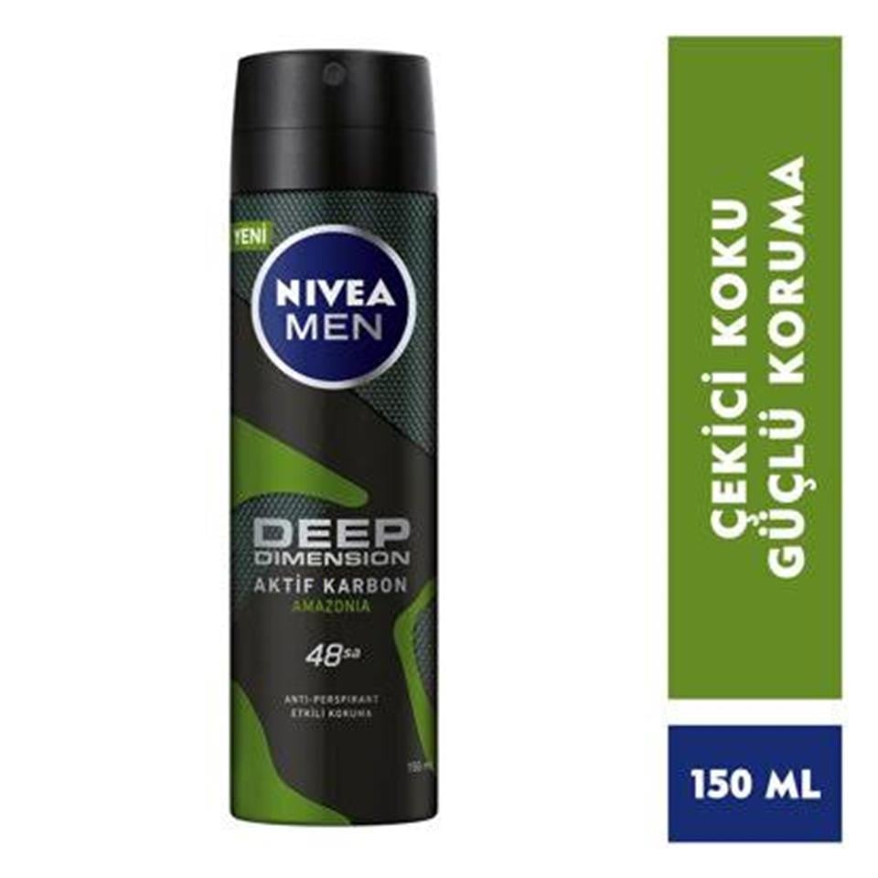 NİVEA DEODORANT DEEP AKTİF KARBON AMAZONİA ERKEK 150ML