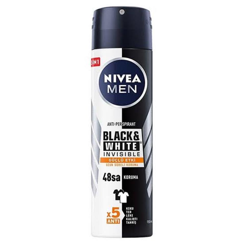NİVEA DEODORANT SPREY İNVİSİBLE BLACK&WHİTE GÜÇLÜ ETKİ ERKEK 150 ML