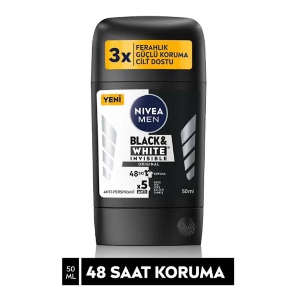 NİVEA MEN ERKEK BLACK&WHİTE INVİSİBLE ORİGİNAL STİCK DEODORANT 50 ML