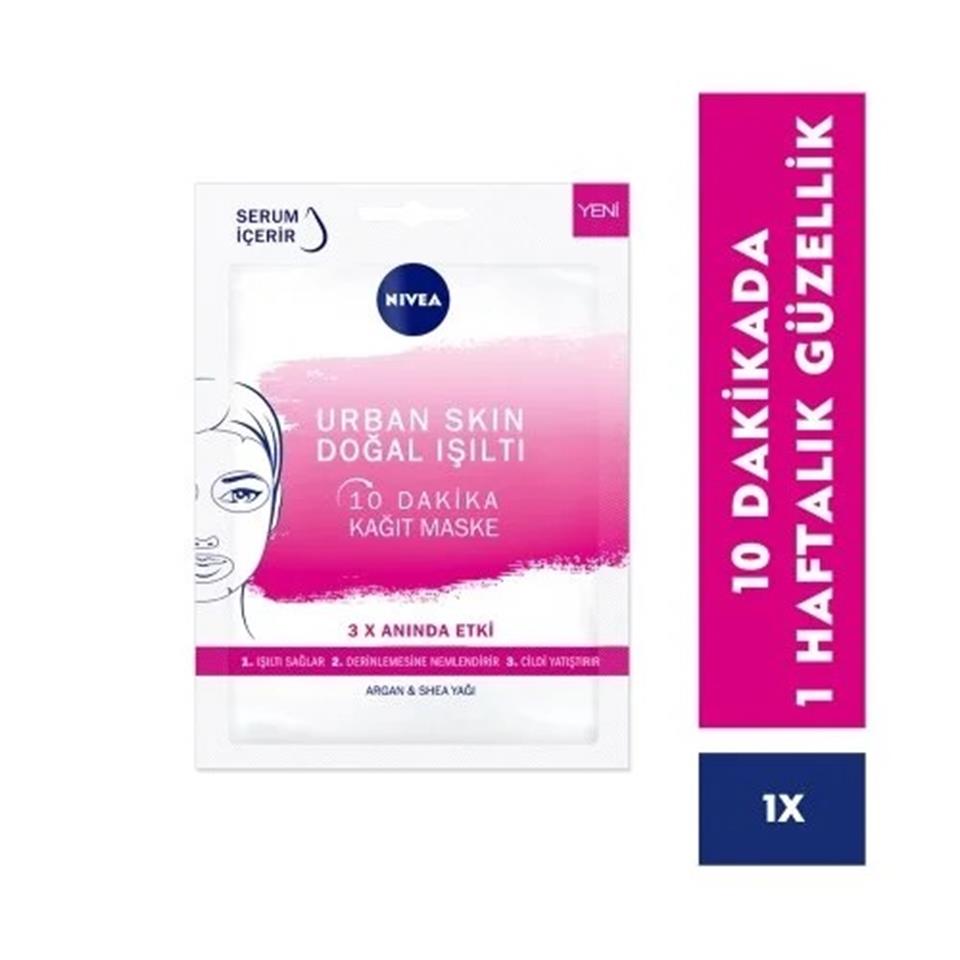 NİVEA URBAN SKİN DOĞAL IŞILTI KAĞIT MASKE ARGAN & SHEA YAĞI