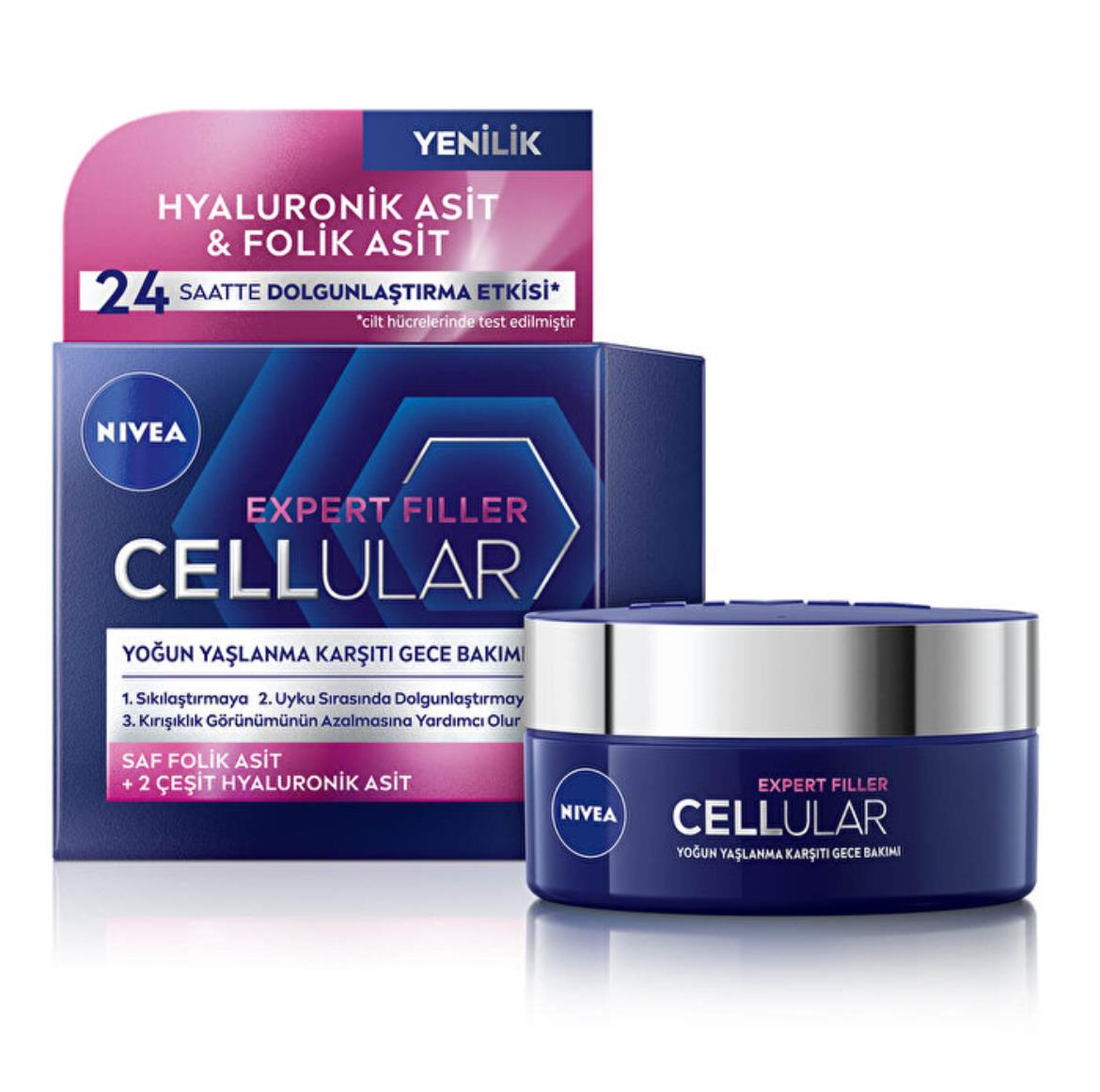 NİVEANIVEA CELLULAR EXPERT FİLLER YOĞUN YAŞLANMA KARŞITI GECE YÜZ BAKIM KREMİ 50 ML