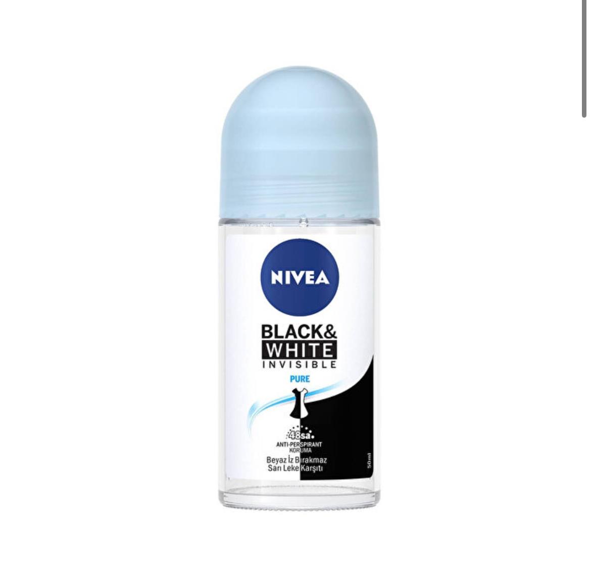 NİVEANİVEA INVİSİBLE PURE BLACK & WHİTE KADIN DEODORANT ROLL-ON 50 ML