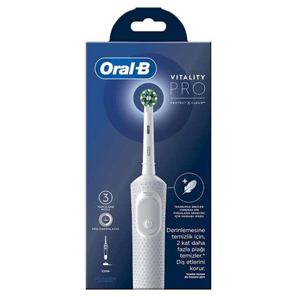 ORAL-B D103 VİTALİTY PRO PROTECT  CLEAN ŞARJLI BEYAZ DİŞ FIRÇASI