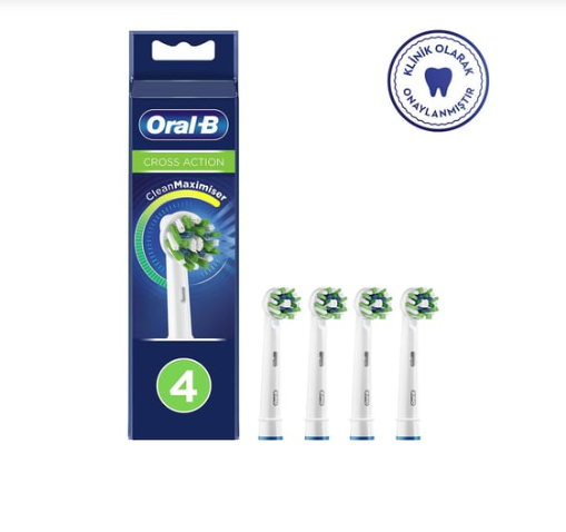 ORAL-BORAL B CROSS ACTİON CLEAN MAXİMİSER DİŞ FIRÇASI YEDEK BAŞLIK 4'LÜ