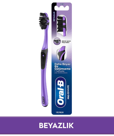 ORAL-BORAL-B PRO-3D WHİTE KÖMÜRLÜ BEYAZLIK DİŞ FIRÇASI (ORTA)