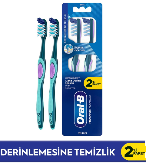 ORAL-BORAL-B PRO-EXPERT ADVANCED DERİNLEMESİNE TEMİZLİK DİŞ FIRÇASI 1+1 (ORTA)