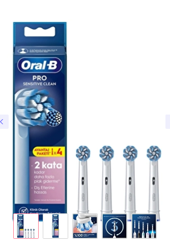 ORAL-BORAL-B PRO SENSİTİVE CLEAN X-FİLAMENT ŞARJLI DİŞ FIRÇASI YEDEK BAŞLIĞI 4 ADET