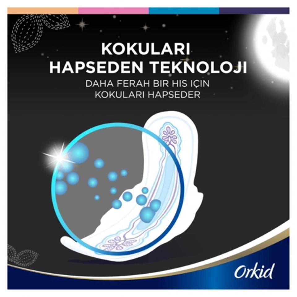 ORKİD  ULTRA EXSTRA HİJYENİK PED GECE EKSTRA 4 TEKLİ 6 ADET 