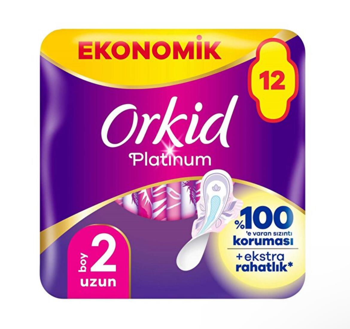 ORKİDORKİD PLATİNUM HİJYENİK PED UZUN EKONOMİK PAKET 12 PED