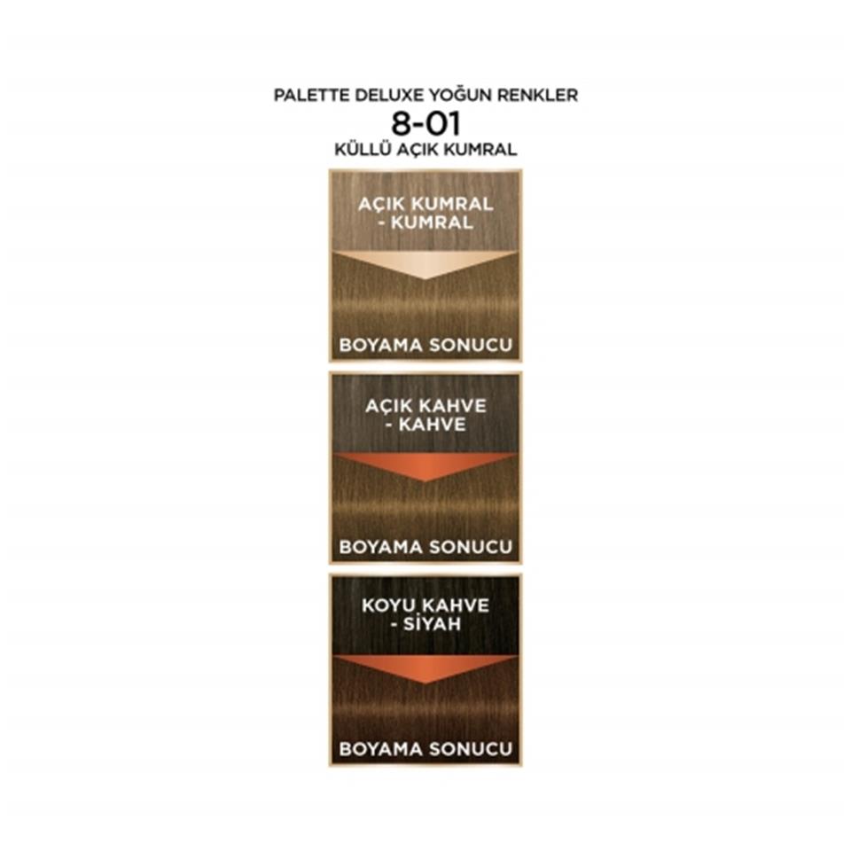 PALETTE DELUXE YAĞ BAKIMLI SAÇ BOYASI 8,01 KÜLLÜ AÇIK KUMRAL