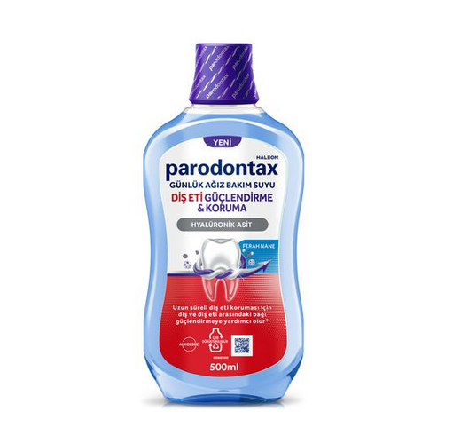 PARODONTAXPARODONTAX DİŞ ETİ GÜÇLENDİRME VE KORUMA AĞIZ BAKIM SUYU FERAH NANE 500 ML