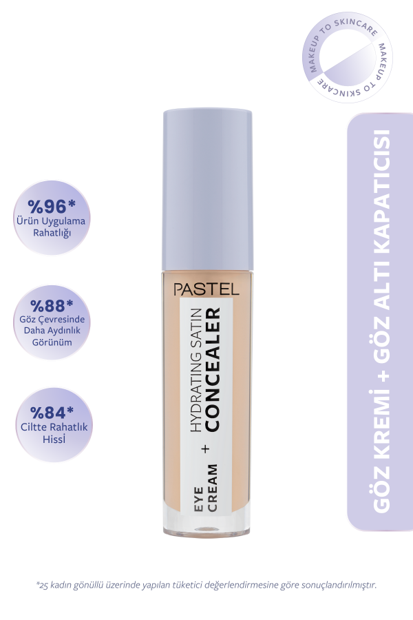 PASTELPASTEL EYE CREAM + HYDRATİNG SATİN CONCEALER - GÖZ KREMİ + GÖZ ALTI KAPATICISI 62 IVORY