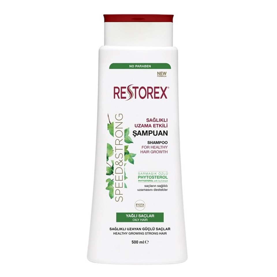 RESTOREX SAĞLIKLI UZAMA ETKİLİ ŞAMPUAN 500ML YAĞLI SAÇLAR